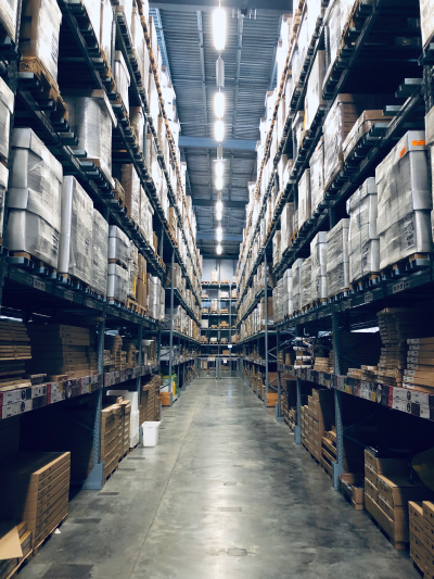 Warehouse shelves